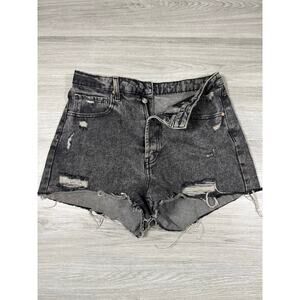 Wild Fable Highest Rise Cutoff Denim Shorts - Black Acid Wash- Size 8
